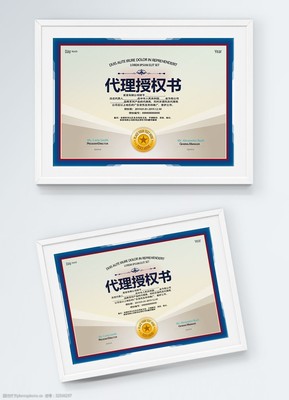 金属质感企业代理授权书